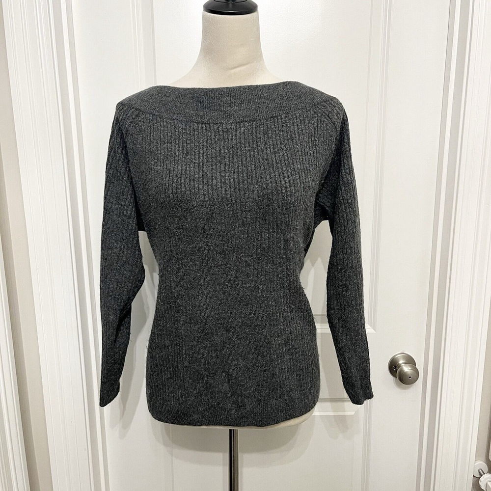 Lane Bryant Boat Neck Women Sweater- Dark‎ Gray 3/4 Sleeve- Size 18/20